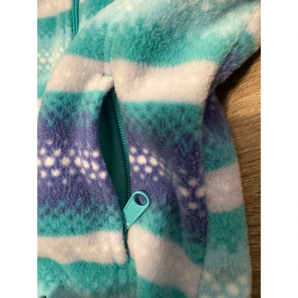 Columbia Kids Blue Purple Striped Full Zip Fleece Jacket XXS 4/5 XG6004